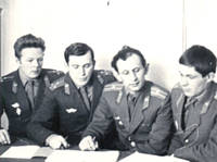 слева направо Бондаренко, Роговцев, Блошкис, Козленко (1970)