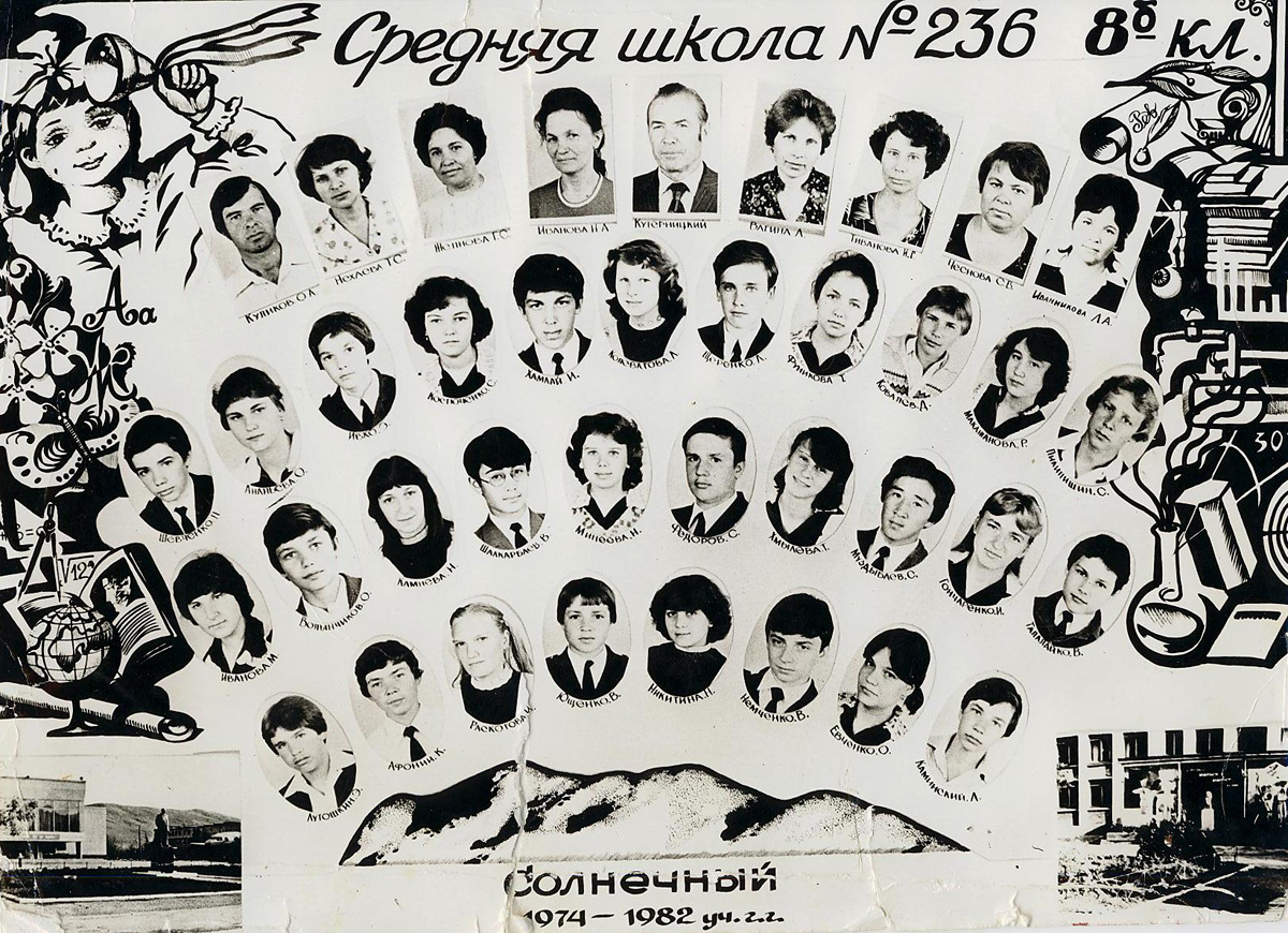 Солнечный. 8"Б" класс, выпуск 1984 года, школа 236